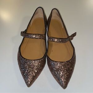 J. Crew Bronze Sparkle Mary Janes